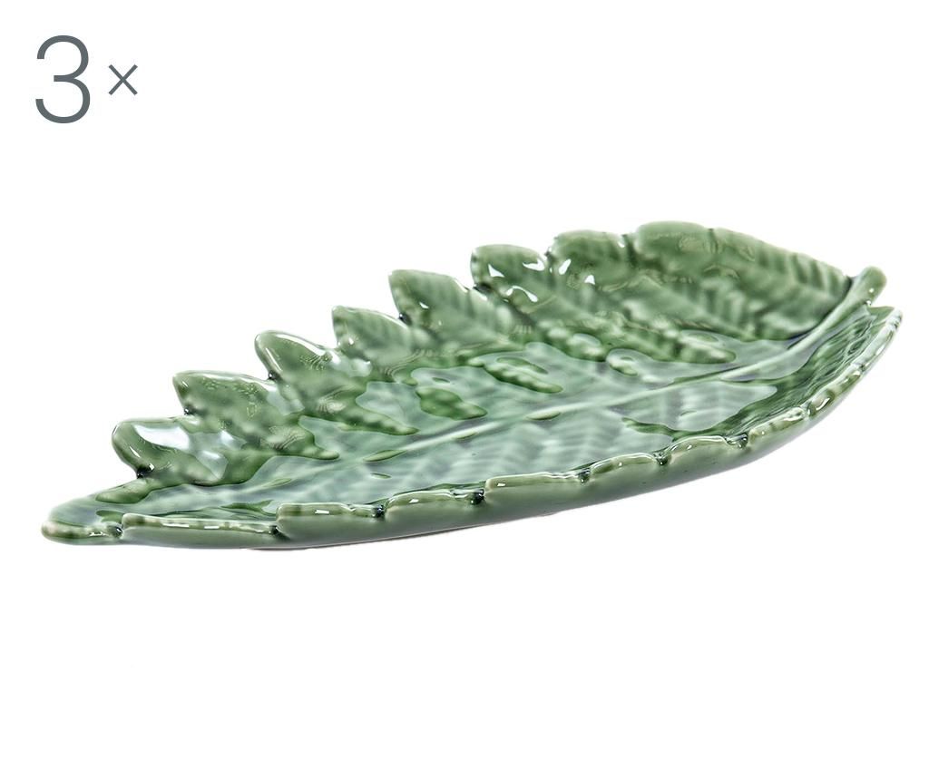 Set 3 platouri decorative Arrow Leaf – Garpe Interiores, Verde Garpe Interiores